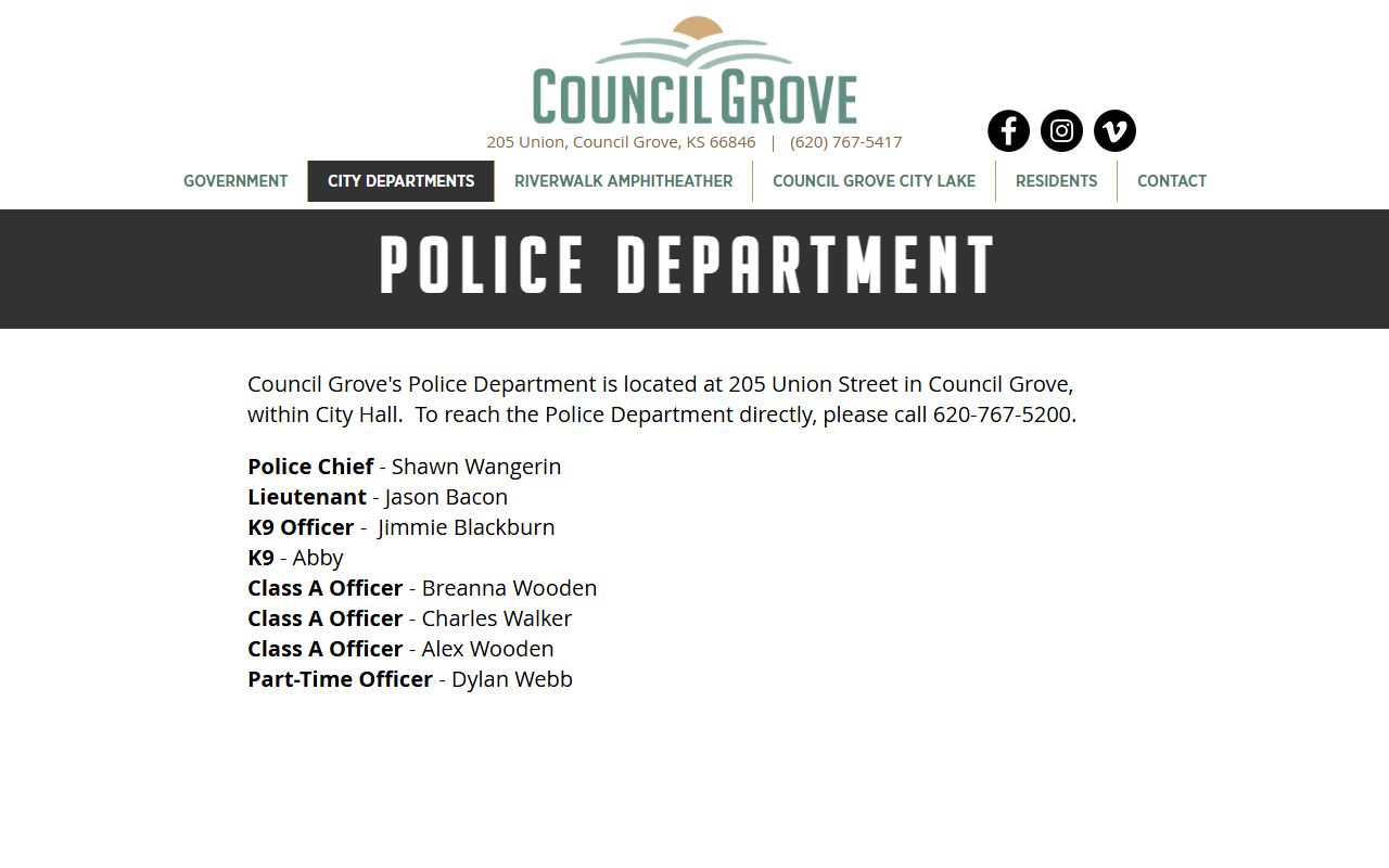 Morris County arrest records Council Grove Police Department