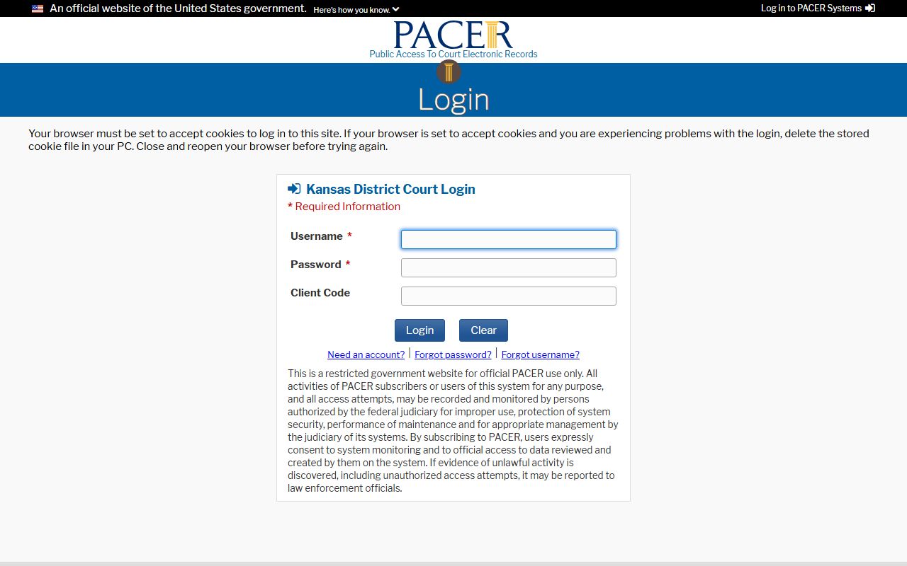 Morris County District Court federal CM ECF login distinction