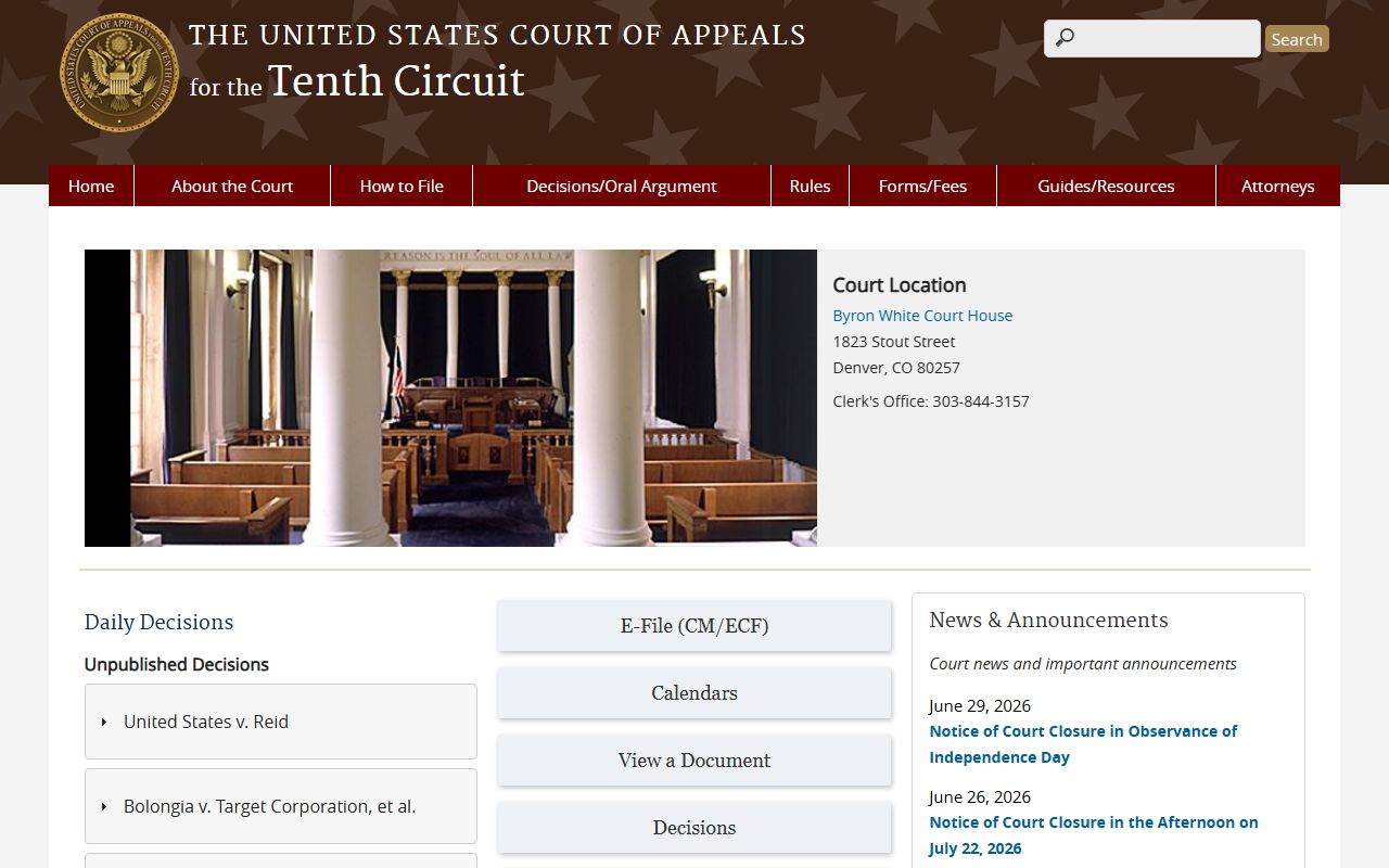 Morris County District Court Tenth Circuit federal appeals