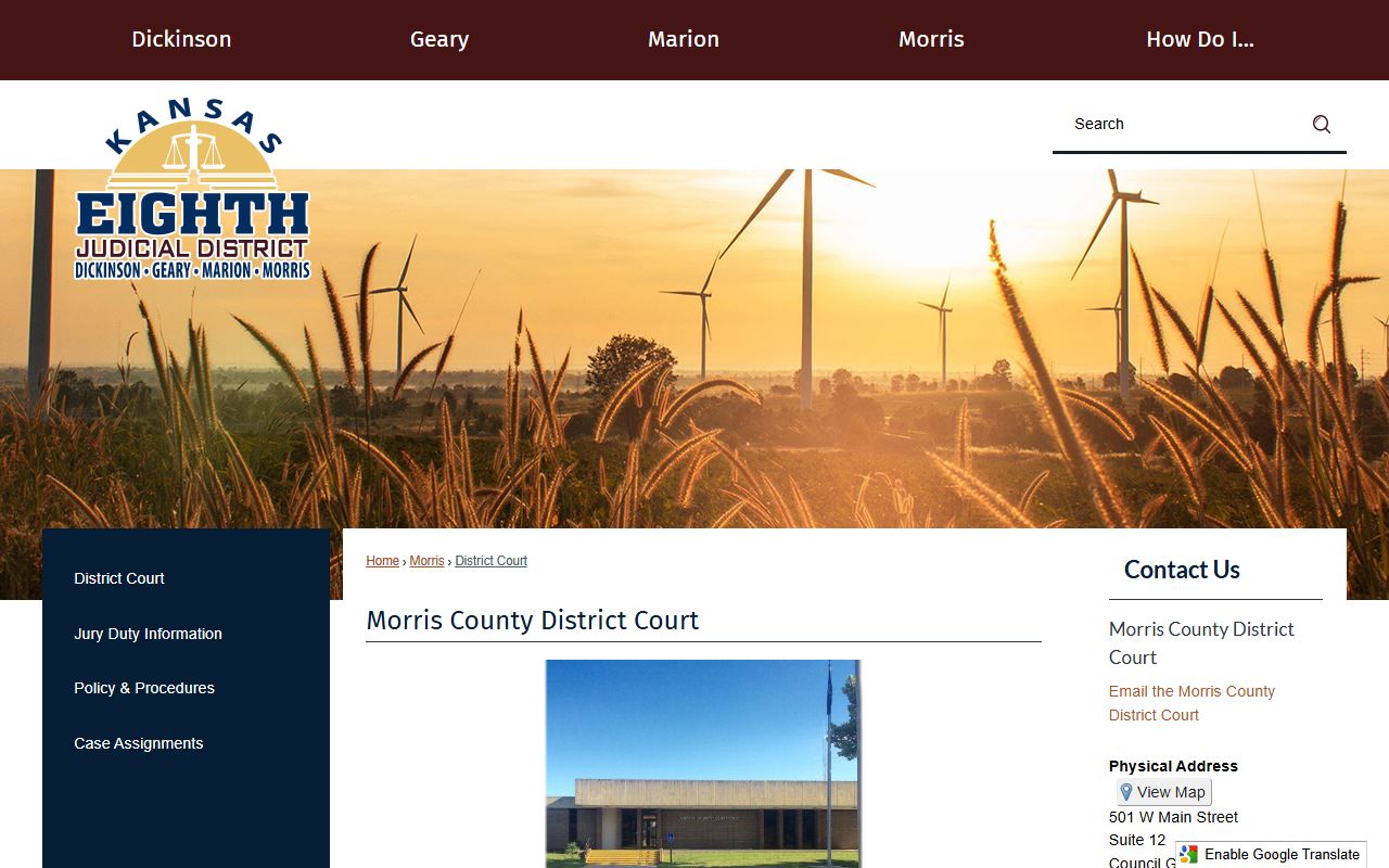 Morris County court records 8th Judicial District District Court page