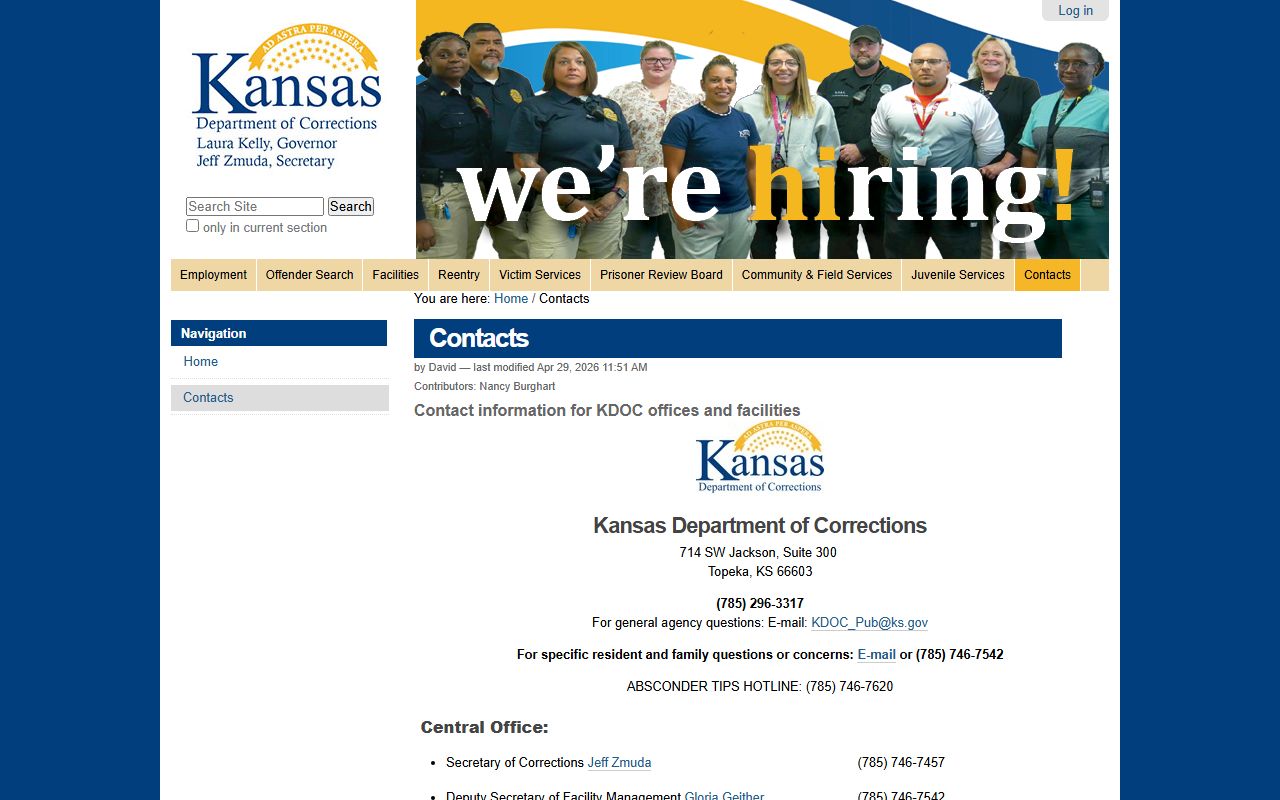 Morris County inmate records KDOC contacts page for state custody questions