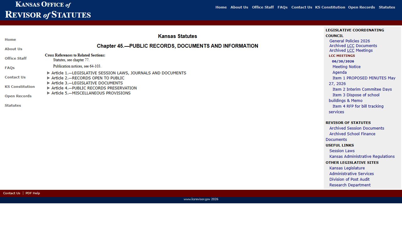 Morris County probate records Kansas Chapter 45 public records index