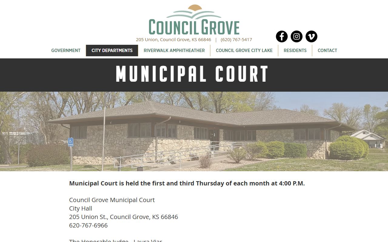 Morris County traffic court records Council Grove Municipal Court